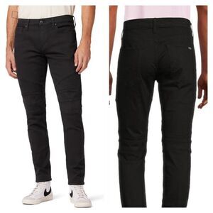 Hudson Jeans Men's High Rise Banks Biker Mid-Rise Slim Black Jeans Size 36 NWT